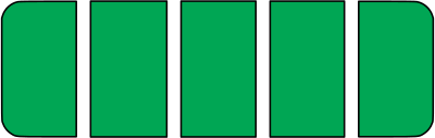 Battery fully charged green 5 out of 5 clipart