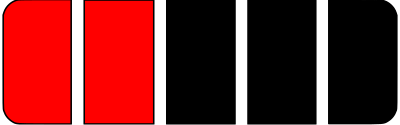 Battery level 2 out of 5 red clipart