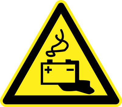 Battery Warning Sign clipart