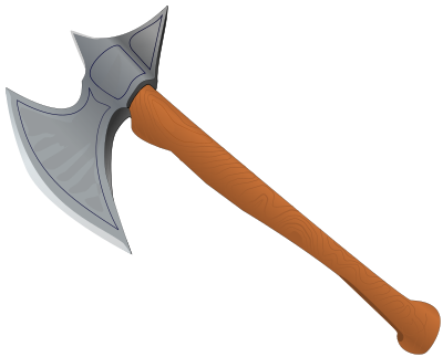 Battle axe medieval clipart