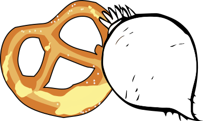 Bavarian Pretzel & Radish clipart