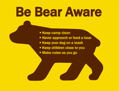 Be Bear Aware Sign clipart