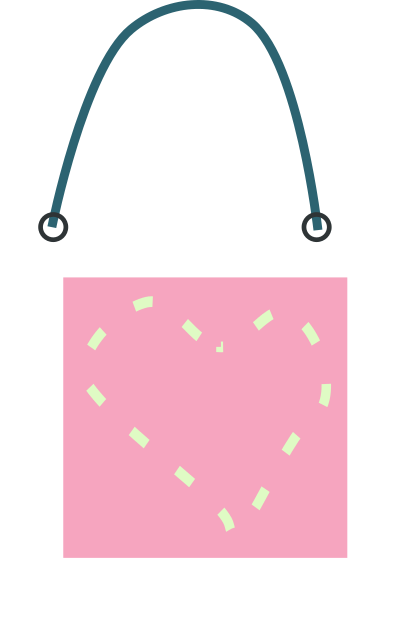 Beach bag with a heart clipart