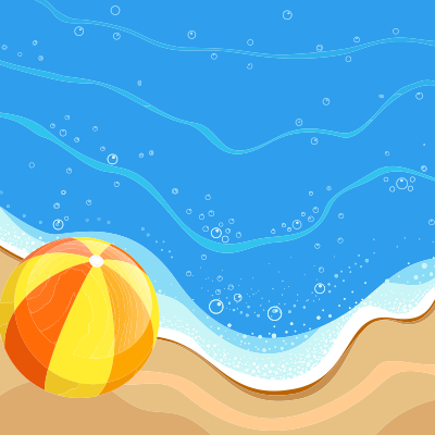 Beach ball At The Beach - Daily Sketch 31 clipart