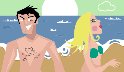 Beach Couple clipart