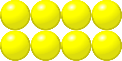 Beads quantitative picture for multiplication 2x4 clipart