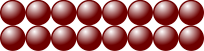 Beads quantitative picture for multiplication 2x8 clipart