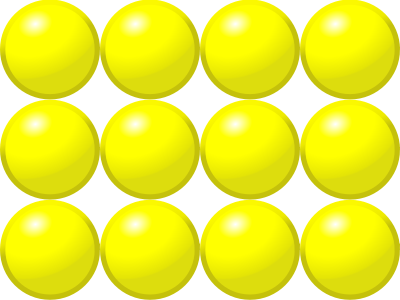 Beads quantitative picture for multiplication 3x4 clipart