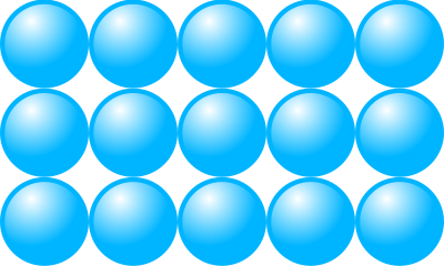 Beads quantitative picture for multiplication 3x5 clipart