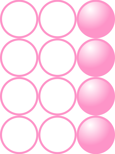Beads quantitative picture for multiplication 4x3 clipart