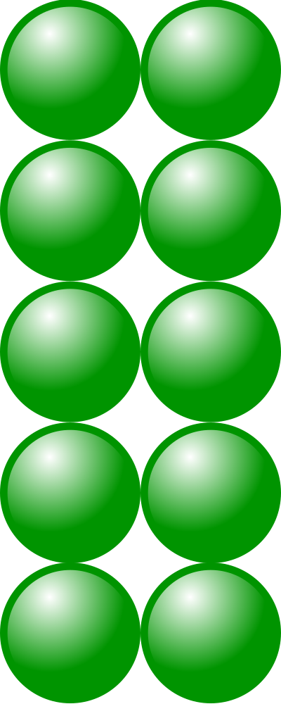 Beads quantitative picture for multiplication 5x2 clipart
