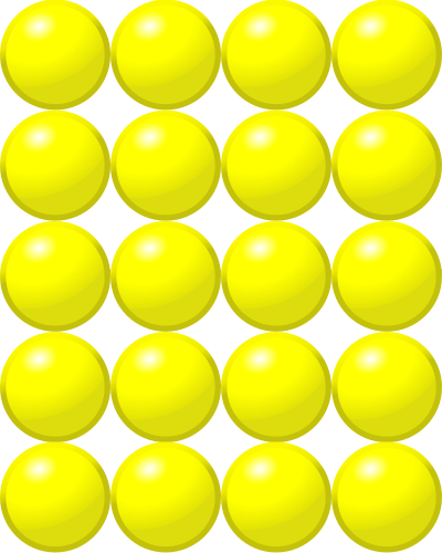 Beads quantitative picture for multiplication 5x4 clipart