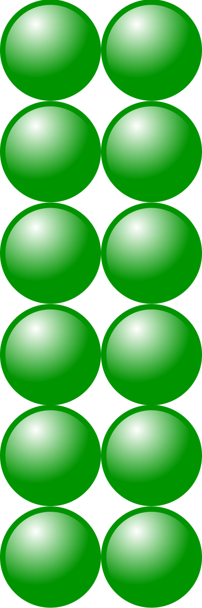 Beads quantitative picture for multiplication 6x2 clipart