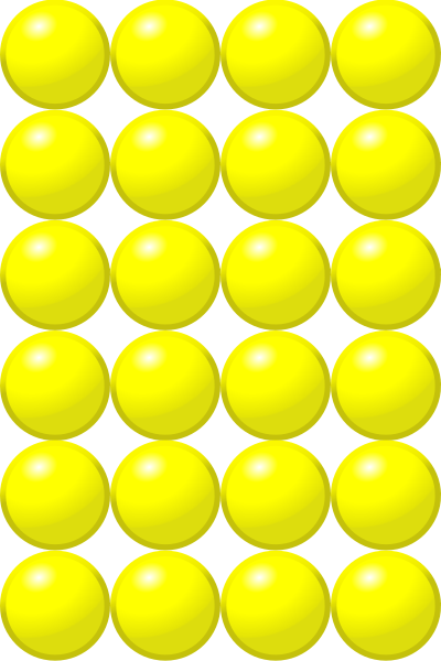 Beads quantitative picture for multiplication 6x4 clipart