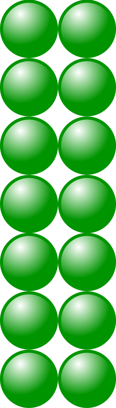 Beads quantitative picture for multiplication 7x2 clipart