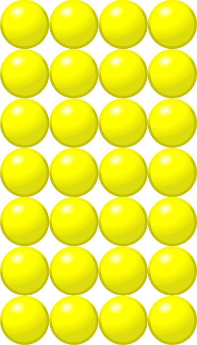 Beads quantitative picture for multiplication 7x4 clipart