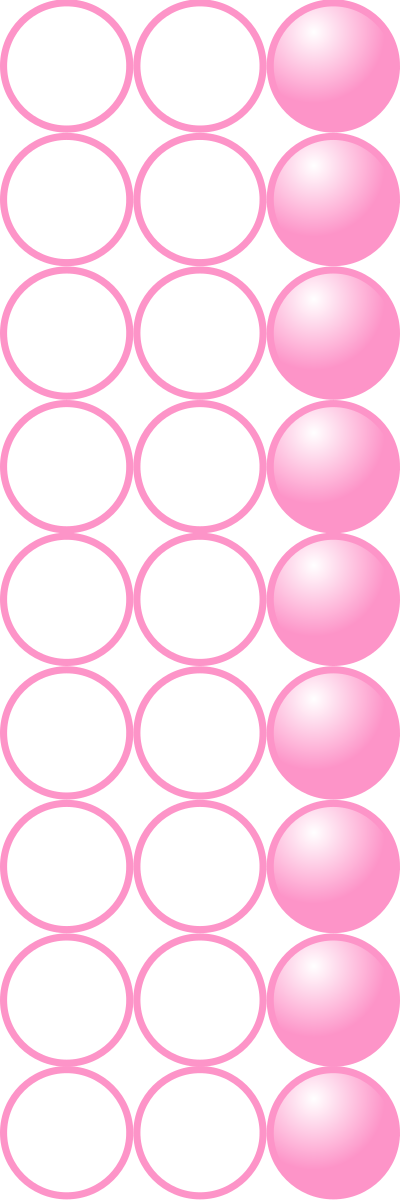 Beads quantitative picture for multiplication 9x3 clipart