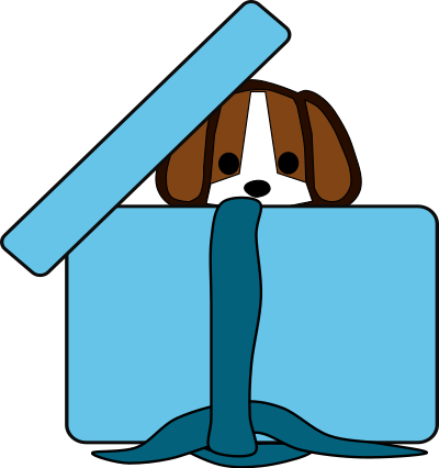 Beagle in a box clipart