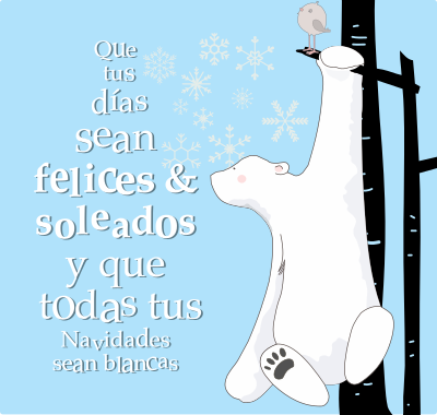 Bear Christmas Card - Spanish Version clipart