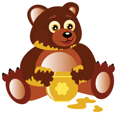 Bear Eating Honey clipart