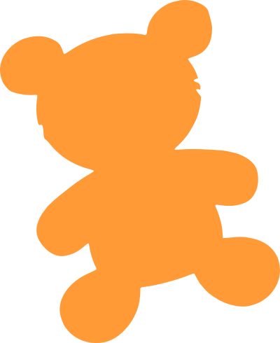 Bear toy silhouette clipart