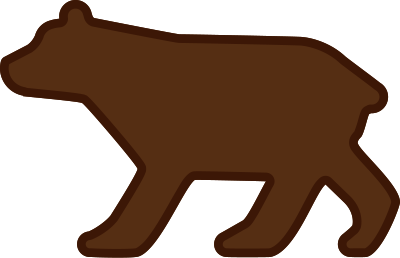 Bear Vector Shape Outlined clipart