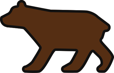 Bear Vector Shape Outlined Darker clipart
