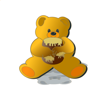 Bear with Honey clipart