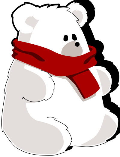 Bear with red scarf clipart