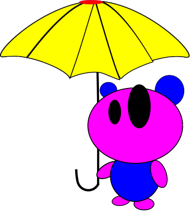 Bear with umbrella clipart