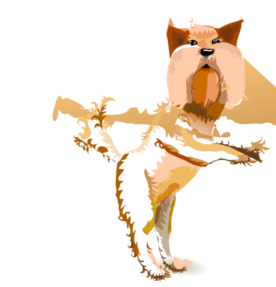 Bearded dog jumping up clipart
