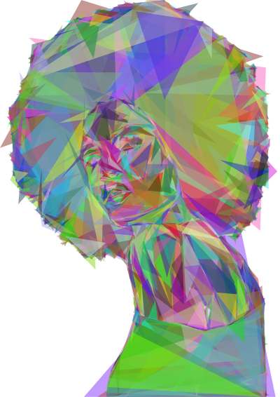 Beautiful Black Woman 2 Geometric Prismatic clipart