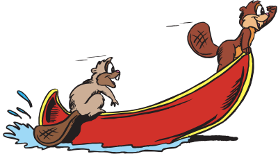 Beavers in Canoe clipart