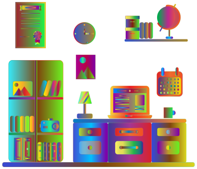 Bedroom Wall And Accessories Polyprismatic clipart