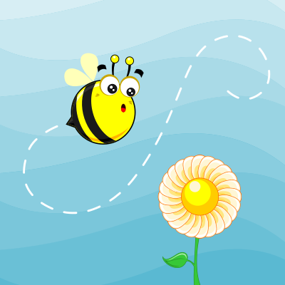 Bee & flower clipart