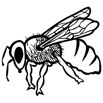Bee (lineart) clipart
