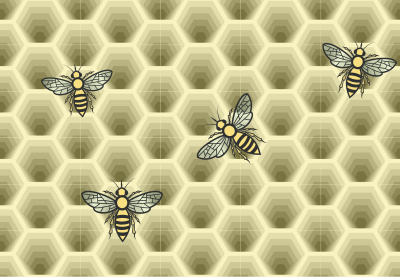 Beehive and Bees clipart