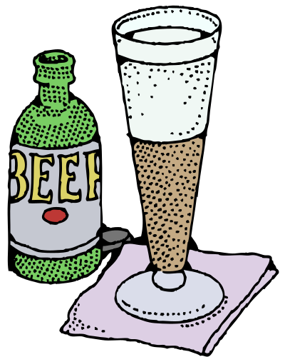 Beer and Glass - Colour clipart