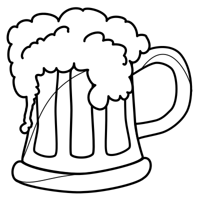 Beer Mug, version for coloring clipart