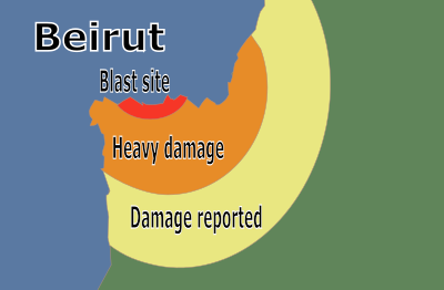 Beirut Blast Map clipart