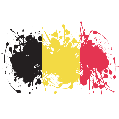 Belgian flag ink grunge clipart