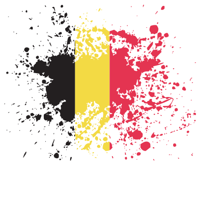 Belgian flag ink splatter clipart