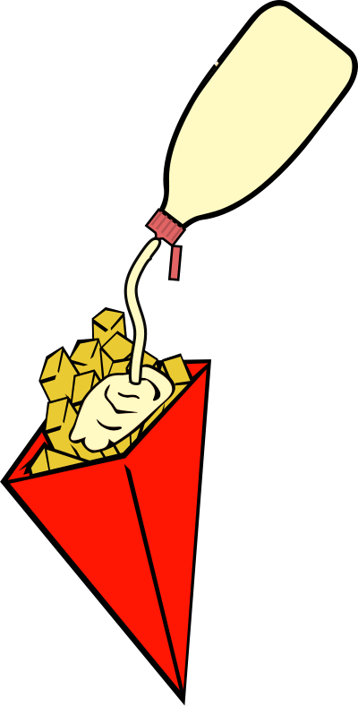 Belgian fries with mayo clipart