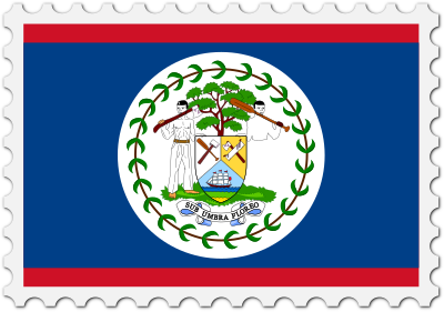 Belize flag stamp clipart