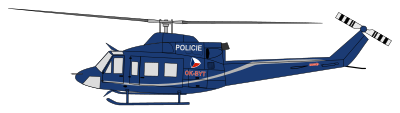 Bell 412 helicopter of the Czech police clipart
