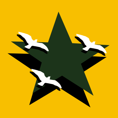 Birds over the star clipart