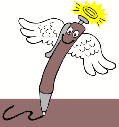 Biro with wings clipart