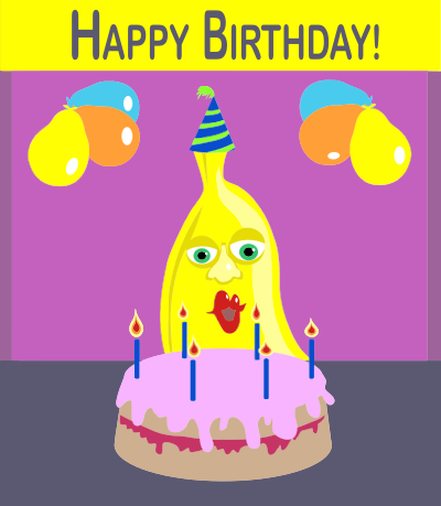 Birthday Banana Card clipart