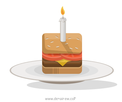 Birthday Burger Vector clipart