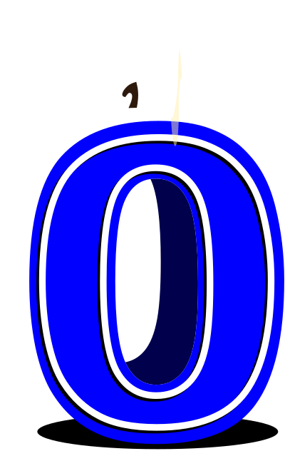 Birthday candle #0 blue clipart